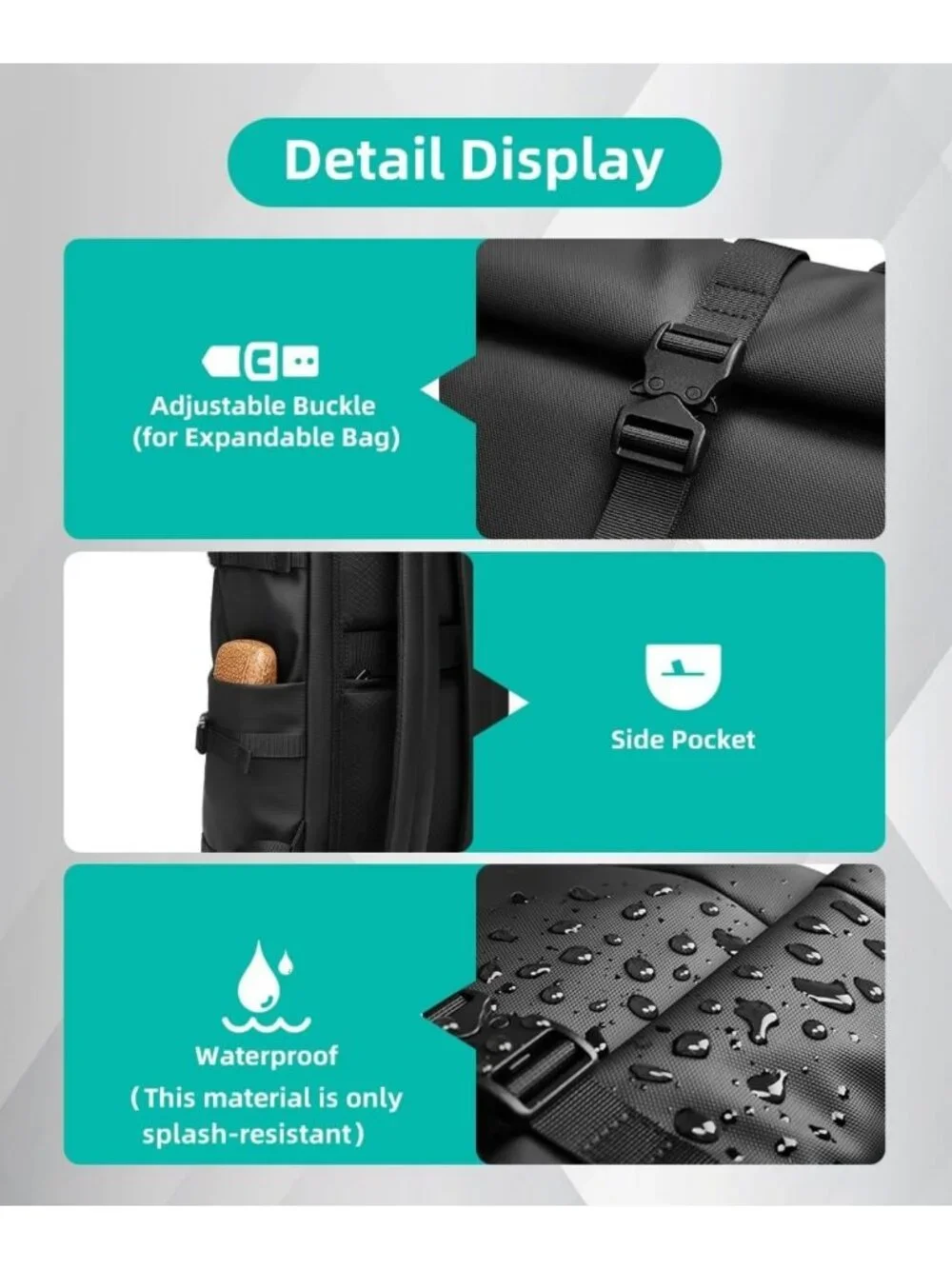 Waterproof Rolltop Backpack 33L for Work, School, Travel & Outdoor